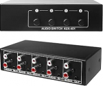 AUX Audio Switcher: 4 in 1 Out Audio Video Splitter, Stereo Audio Selector, Bi-Directional Audio Switch 3,5 mm Aux + RCA L/R, Audio Switcher k&otilde;rvaklappide telefoni helis&uuml;steemi jaoks