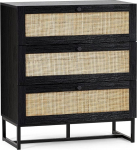 Julian Bowen Padstow 3 Drawer Chest - Black