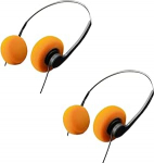 2 Pack Retro Over Ear k&otilde;rvaklapid, Vintage Feelings Headband k&otilde;rvaklapid, Hi-Fi Stereo k&otilde;rvaklapid, kerged Retro k&otilde;rvaklapid enamiku telefonide, Pevices k&otilde;rvaklappide taasesitus, oranž