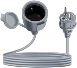 Schuko pikendus l&uuml;hike 16 A 250 V pikenduskaabel kaitsekontaktiga Schuko l&uuml;hike pikenduskaabel v&auml;ljas 2 AC pistikupesale IP44 kasutamiseks v&auml;ljas v&otilde;i siseruumides kodus (Hall, 3 m)