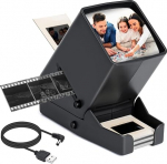 Diapositiivide LED vaataja vanadele slaididele, 35 mm negatiividele ja slaidiprojektorile, 3x suurendusega ja USB toitejuhtmega Diapositiivide vaataja.