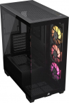 CORSAIR iCUE LINK 3500X RGB Mid-Tower ATX PC Case - Tempered Panoramic Glass - Reverse Connection Motherboard Compatible - 3x CORSAIR iCUE LINK RX120 RGB Fans Included - Black