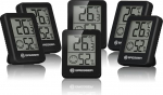 Bresser Temeo Thermometer Hygrometer, Hygro indikaatorite komplekt 6 lauale v&otilde;i seinale paigaldamiseks koos ruumikliima indikaatoriga, musta v&auml;rvi