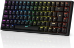 RK ROYAL KLUDGE RK84-DE 75% m&auml;nguklaviatuur, 85 klahvi kompaktne klaviatuur, Bluetooth mehaaniline klaviatuur, pruun l&uuml;liti, RGB taustavalgustus, 2,4 GHz m&auml;nguklaviatuur Mac & Win, QWERTZ