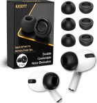 KASOTT Asendusm&auml;lu vahtkuularid AirPods Pro 1. ja 2. p&otilde;lvkonna jaoks, t&auml;iuslik m&uuml;rav&auml;hendus, &uuml;limugav, libisemiskindel, sobib laadimiskohvrisse (must, keskmine)