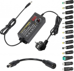 Reguleeritav toiteallikas 24V 3A 72W, universaalne toiteadapter 3V ~ 24V reguleeritav toiteadapter, 100V-240V AC / DC muundur 14 alalisvooluotsaga ja 1 vastupidise polaarsusega kaabel, 3V-24V koduelektroonika jaoks, 3000mA Max.