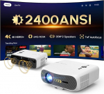 Motoriseeritud objektiivi kate: Projektor P&auml;evavalgusele sobiv 2400 ANSI HDR10+ Smart Projector kodukino AI-PQ, 64GB ROM ToF Autofookus, HDMI eARC, Dolby AudioLED-projektor m&auml;ngimiseks