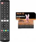 &Uuml;ks k&otilde;igile Samsung TV kaugjuhtimispultidele - sobib k&otilde;igi Samsung TV/Smart TV-dega - ideaalne teleri asenduspult ja Duracell Plus AAA mikroaluseline patarei, 1,5V LR03 MN2400, 12 tk.