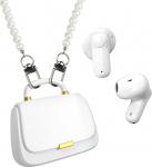 Juhtmevabad Bluetooth-k&otilde;rvaklapid - Stiilsed k&otilde;rvaklapid koos mini k&auml;ekoti laadimiskohvriga, riputamiseks nagu k&auml;ekott, 22 tundi m&auml;nguaega, kingitusidee naistele ja teismelistele