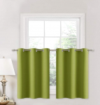 NICETOWN V&auml;rske roheline aknavoldik kardinad - j&otilde;ulukaunistus Lihtne hooldus Kodudekoratsioon Tihendatud kardinad grommetsadega magamistoa elutuppa (42W x 24L + 3cm p&auml;is, 2 paneeli)