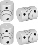 hankekaart Flexible Kupplungen, 3 mm kuni 3 mm, Gelenkverbinder aus Aluminiumlegierung, flexible Wellenkupplungen, Motorkupplung f&uuml;r 3D-Drucker, CNC-Maschine, Motorf&uuml;hrung, DIY-Encoder D25 x L 19 mm