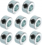 sourcing map 8-teiliges Set Schraubenmanschetten, 1/4 Zoll Bohrung, Karbonstahl, Schaftmanschetten, 1,27 cm Au&szlig;endurchmesser, 5/16 Zoll Breite, Schlossachsenmanschette f&uuml;r Linearstangenwellenf&uuml;hrung