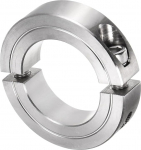 sourcing map Double Split Clamp Shaft Collar, 1-3/8" Bore, Two Piece Tension Collar, 2-1/4" OD, 9/16" Width, 304 Stainless Steel Axle Gaiter, Set Bolt Style