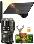 Xega 4G LTE looduskaamera SIM-kaardiga, ilma WLANita p&auml;ikesepaneeliga looduskaamera koos mobiiltelefoni &uuml;lekande rakendusega, PIR liikumisandur, 950 nm helendamata infrapunase &ouml;&ouml;vaatega kaamera, 7800 mAh aku, 0,2
