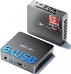 GEEKOM Silent Mini PC Air12 Lite Intel N95, 8GB RAM, 256GB SSD, &auml;rikontori multimeedia mini lauaarvuti Win-11-ga, mis on kasutusvalmis | 6 x USB ja 9-pin pordid | Dual Display 4K @ 60Hz