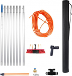 Luud koos vee&uuml;hendusega koos 3-12 m teleskoopvarrega - veehari 35 cm - tavaliste aiavoolikutega &uuml;hilduv survepesur - aknapesur p&auml;ikesepaneelidele 12 m