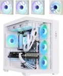 BitFenix AL118 High Airflow Dual Chamber PC Gaming Case White 4ARGB - Reverse Connection Emaplaadiga &uuml;hilduv - 4 x Infinity Mirroring ARGB ventilaatorit (3 x Reverse)-360 mm AIO/GPU 400 mm tugi