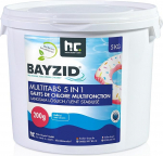 Bayzid Chlorine Multitabs 5-in-1, 200 g klooritabletid basseinile - 5 kg - 5-faasiline hooldus ja puhastamine - Valmistatud Euroopas - Kristallselge basseinivee jaoks.