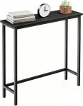 Schmale Konsolentisch, 75x24x75cm Sofatisch, Beistelltisch f&uuml;r Eingangsbereich, Wohnzimmer, Foyer, Flur, einfache Montage, Schwarz