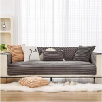 ZTGL Sofabezug 1/2/3/4 Sitzer, Diivan &Uuml;berzug in L Form, Pl&uuml;sch Couch &Uuml;berwurfdecke, rutschfest Sofa Schonbez&uuml;ge, Waschbar Sofa Abdeckung, Universell Sofa Auflage,Grau,1pc 70x180cm
