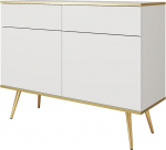 Banff KSZ107 Kapp valge kuldsete jalgadega 2 sahtlit Laius 107 cm K&otilde;rgus 85 cm S&uuml;gavus 39 cm