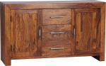 Wohnling Sideboard t&auml;ispuidust Sheesham kast 118 cm 3 sahtlit 2 ust disain Highboard Country House Style Brown Natural