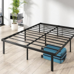 ZINUS Caleb Double Bed Frame - voodi 135 x 190 cm - 36 cm k&otilde;rgus - metallist voodiraam voodikarbi ja teraslattide toega, must