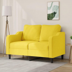 Homgoday 2-kohaline diivan Kahekohaline diivan Kaasaegne l&otilde;&otilde;gastav diivan Lounge diivan Relax diivan Loveseat K&uuml;lalissohva istme m&ouml;&ouml;bel elutuppa kontorisse magamistuppa Helekollane 120 cm kangas