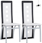 2 moodsa s&ouml;&ouml;gitooli komplekt Kunstnahast k&otilde;rged Shienale moodsad k&ouml;&ouml;gitoolid kunstnahast moodsad s&ouml;&ouml;gitoolid PU nahast k&otilde;rge seljatugi valge + must