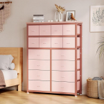 GarveeHome K&otilde;rge kapp 16 riidest sahtliga, metallist raamiga suurejooneline riidekapp, magamistuppa ja elutuppa, 103 x 30 x 130 cm