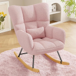 Hawthyhome kiiktool, lambavillane k&otilde;rge seljatoe ja k&auml;etoega, polsterdatud kuni 136 kg, mugav stabiilne kiiktool elutuppa, magamistuppa, r&otilde;dule, roosa