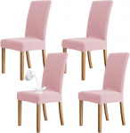 Veekindlad toolikatted, Stretch toolikatted s&ouml;&ouml;gitoa toolidele, kontrollitud pehmed pestavad toolikatted s&ouml;&ouml;gitoa jaoks, elastse alumise k&uuml;ljega, hotelli, banketi, roosa, 4 komplektiga