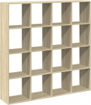 vidaXL raamaturiiul, 16-kohaline ruumijaotur, seinariiul elutuppa, kontorisse, seisev riiul, ruumijaotur, kuubikujuline riiul, Sonoma tammepuust materjalist