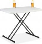 Relaxdays k&auml;mpingulaua plastikust teras 2 inimesele valge | Gartentisch, klappbar, h&ouml;henverstellbar, HBT: 71x78x49 cm