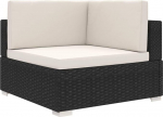 1 St&uuml;ck Sofa-Mittelteil mit Polstern, Outdoor-Modularsofa Mittelst&uuml;ck aus PE-Rattan, Modular-Sofa-Mittelteil ohne Armlehnen f&uuml;r Gartenm&ouml;bel