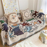 H&uuml;llen f&uuml;r Sofas und Sofas, b&ouml;hmischen Stil, Graffiti Sofabezug Stoff, Skandinavischer Stil Sofa-Bezug, Volldeckendes Sofas Set Dekodecke.(Style 1.180 * 260cm/71x102in)