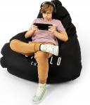 Diablo Gaming Bean Bag, XXL istmepadi koos t&auml;idisega, m&auml;ngutool, laste kott lastetuppa, elutuppa, EPS helmed, pol&uuml;ester, 110 cm x 100 cm (must)