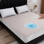 Veekindel madratsikaitse 4 elastse nurgaga, veekindel madratsi pealispind, tepitud pind, madratsikaitse, hingav, 180 x 200 cm, hall
