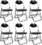 VidaXL Chaise pliable de salle &agrave; manger 6 pcs Cadre en acier Noir
