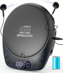Greadio CD m&auml;ngija kaasaskantav koos k&otilde;rvaklappidega, laetav Discman CD m&auml;ngija autosse ja koju, Walkman CD m&auml;ngija anti-skip funktsiooniga, toetab CD/MP3/WMA/TF/AUX/Lock