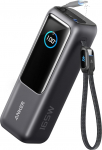 Anker Laptop Powerbank 165 W 25000 mAh, laadija koos 70 cm pikendatud kaabli ja paelaga, 3 USB-C pesa mitme seadme laadimiseks, MacBook Pro, iPhone 17/16/15, Samsung ja muudele seadmetele (&uuml;hildub lennukiga).