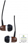 InLine&reg; 55357 WOODIN k&otilde;rvaklapid koos kaabliga Mikrofon/Funktsiooninupuga P&auml;hklipuust k&otilde;rvaklapid