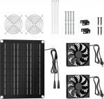 Solarbetriebener Doppelventilator, einfach zu installieren, Dachb&ouml;den, Campingpl&auml;tze, Aluminium, starker Ventilator