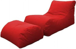 Dmora kaasaegne Chaise Lounge elutuppa, Made in Italy, Nailonist jalatoega tugitool, polsterdatud puhvet magamistuppa, 120 x 80 x 60 cm, punane