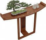 Konsolentisch Holz, Flurtisch Schmal aus Kiefernholz, 3 Tischbeine f&uuml;r Sicheren Stand, Ideal f&uuml;r Schmale R&auml;ume(Brown,80x80x25CM/31x31x10IN)