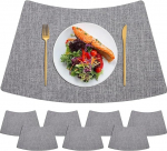 Tischsets aus Kunstleder for runde Tische - hitzebest&auml;ndige, rutschfeste Tischsets im 4er-/6er-/8er-Set - stilvoller und langlebiger Schutz for den Essbereich (grau, 6er-Set)(Light Gray,Set of 8)