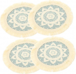 Ciieeo 12PCS Kootud Tassel Placemat Punutud Coaster Office Decorations Woven Placemats Ornament Insulated Mat Decorative Placemat Teekannu Isolatsioonipaneelid