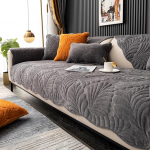 Palm Leaves Diivan Diivan Cover Chenille Plush Tepitud sektsioon Diivan Cover Libisematu pehme m&ouml;&ouml;bli kaitsja lemmikloomadele Lapsed Koerad Kassid Tumehall 36 x 70 tolli