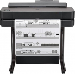 HP DesignJet T650 24 Inch (61 cm 5HB08D), Large Format Printer, Plotter, Standard A4-A1, 81 A1 Prints/Hour, Wi-Fi, Ethernet, USB, 2400x1200 dpi, Recycled Metal, HP Click, Black