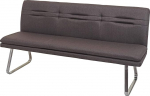 Mendler HWC-H70 S&ouml;&ouml;gitoapink Pehmendusega pink seljatoega kangas/tekstiil harjatud roostevaba teras - Hall/pruun 180 cm